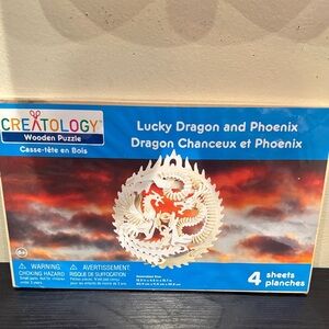 Creatology Wooden Puzzle - Lucky Dragon and Phoenix - White